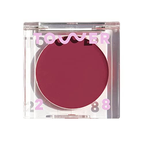 Tower 28 Beauty BeachPlease Cream Blush for Cheeks and Lips MultiPurpose Lip and Cheek Tint in Berry Blush for Sensitive Skin Color AFTER HOURS Luminous Finish