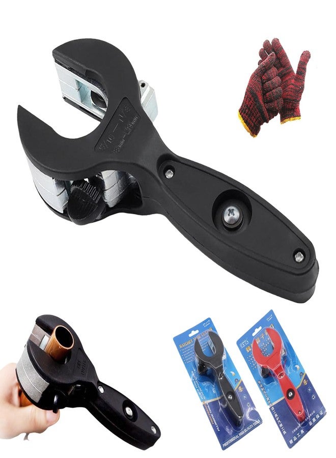 TYGHBN Ratcheting Tubing Cutter, 2025 New Upgrade Ratcheting Tubing Cutter Tool, 2 In 1 Tube Cutter, Ratcheting Pvc Cutter For Cutting 1/4" To 7/8" Copper, Pvc, Soft Metals (Black) - Image 1