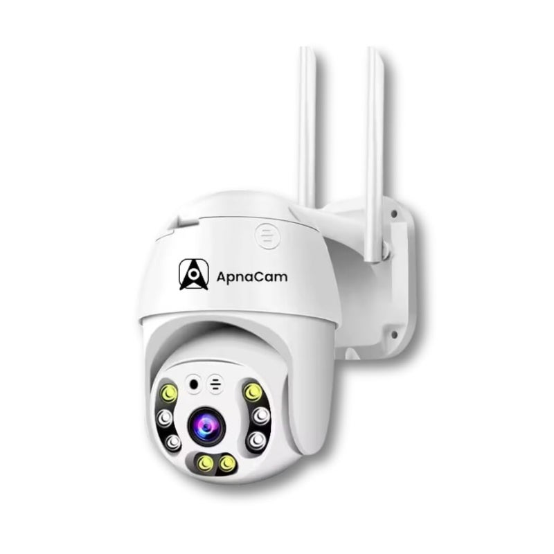 ApnaCam WiFi Smart Outdoor 355 PTZ Camera with Live Monitoring TwoWay Audio Motion Detection Alarm SD Card Recording Cloud Storage FullColor Night Vision Camera IP66 All Weather Proof - Image 1