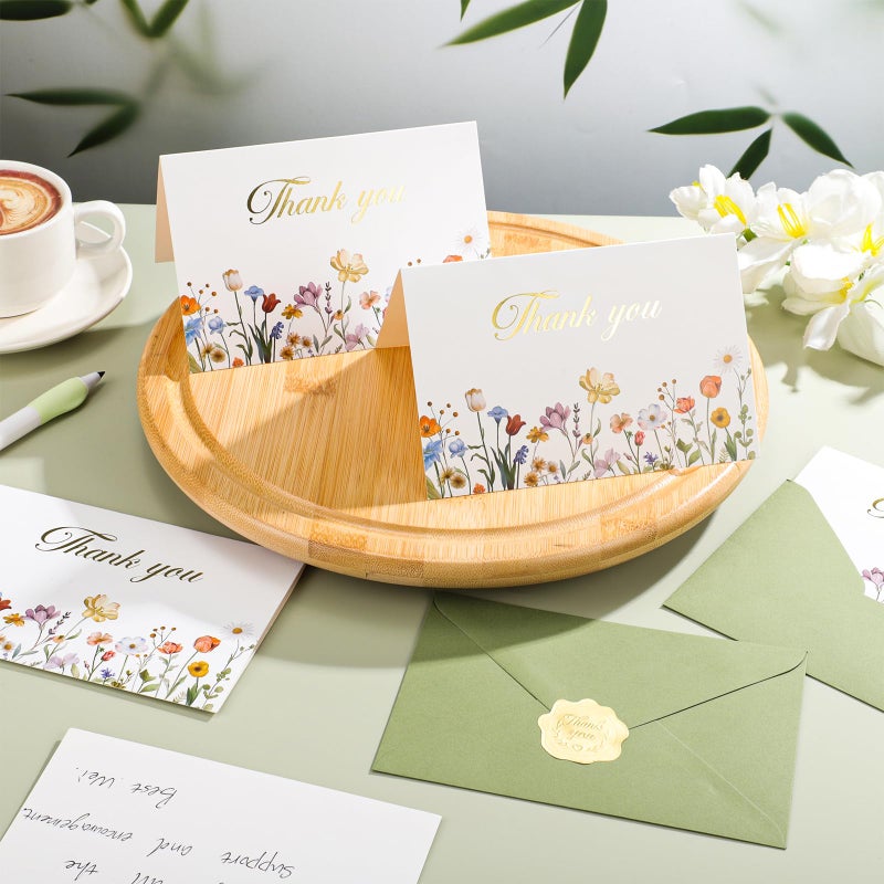 Thboxes 50 Pack Thank You Cards with Envelopes, Thank You Cards Bulk Blank Card Notes with Stickers 4x6 Inch Greeting Card for Wedding, Birthday, Baby Shower, Easter, Graduation, Mother's Day, Teacher's Day - Image 3