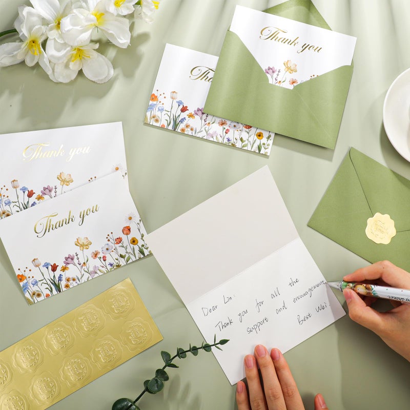 Thboxes 50 Pack Thank You Cards with Envelopes, Thank You Cards Bulk Blank Card Notes with Stickers 4x6 Inch Greeting Card for Wedding, Birthday, Baby Shower, Easter, Graduation, Mother's Day, Teacher's Day - Image 4