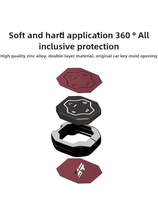 Topleo Jetour Traveller T2 Key Fob Cover | Precision-Engineered Zinc Alloy Protector for JT T2 Smart Keys | Durable & Slim Design with JT Emblem(Concrete Grey) - Image 3