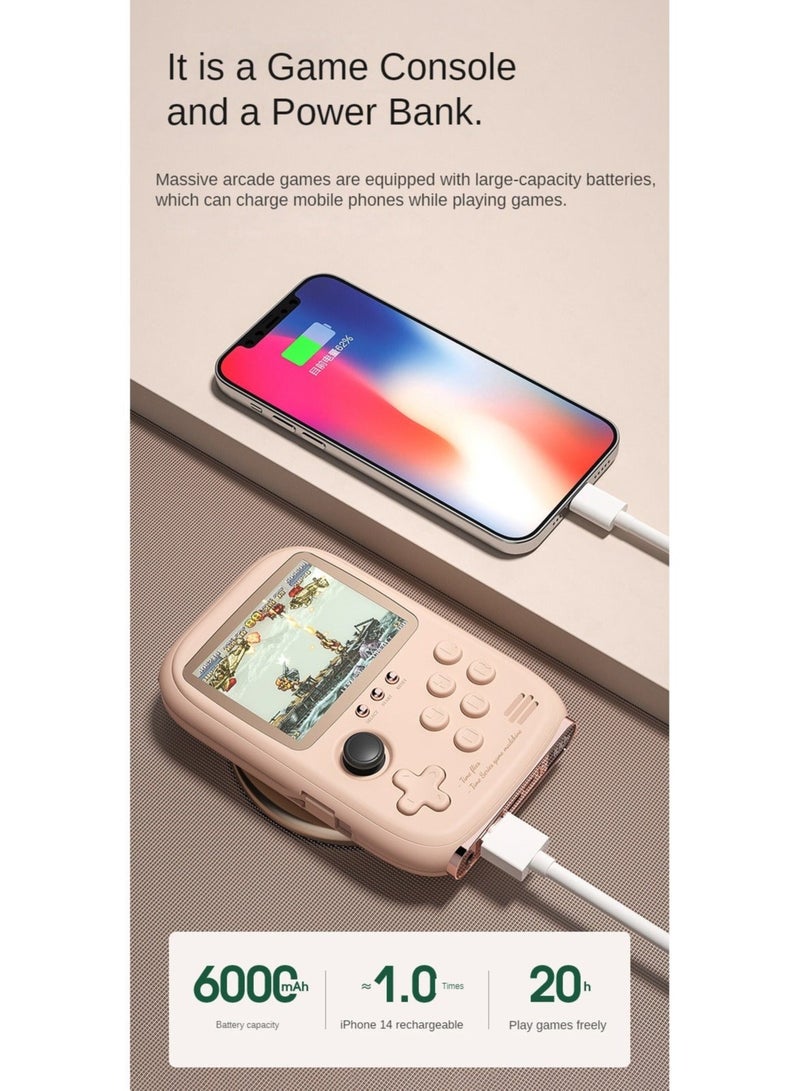 DY-19 Portable Retro Handheld Game Console, 6000mAh Capacity, 3.2-Inch Soft Light Colour Screen, Built-in 10000+ Game (Pink) - Image 2