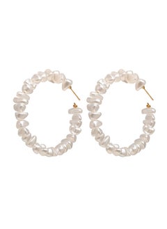 Fashionable Hoop Earrings With Pearl
