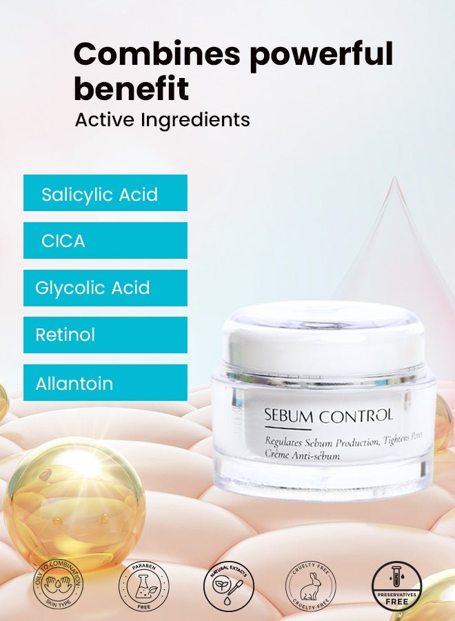 سوليمار باريس "كريم التحكم بالدهون للبشرة الدهنية والمعرضة لحب الشباب – يقلل البثور، يعالج الرؤوس السوداء والبيضاء، تركيبة مرطبة للتحكم بالزيوت لبشرة متوازنة وصحية" - Image 4