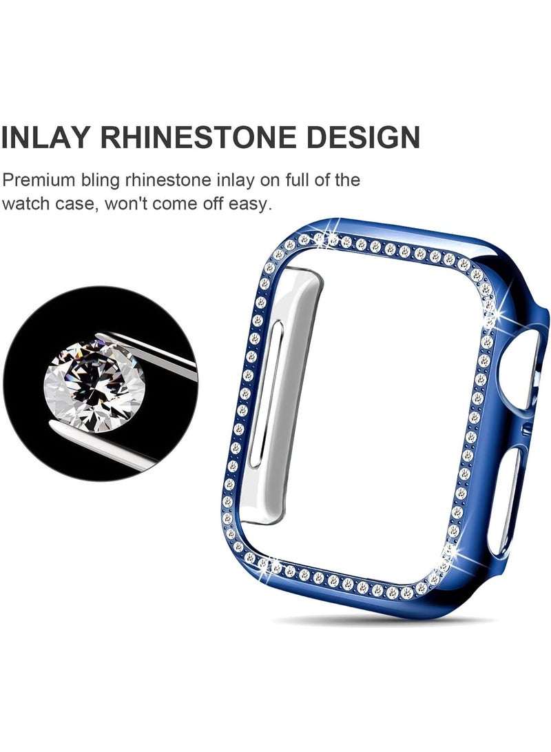 Compatible with Apple Watch Ultra 45mm Case, Shiny Diamond Protective PC Case, Sparkling Crystal Rhinestone Protective Cases for Women and Girls, Smartwatch Accessories Case (Blue) - Image 5