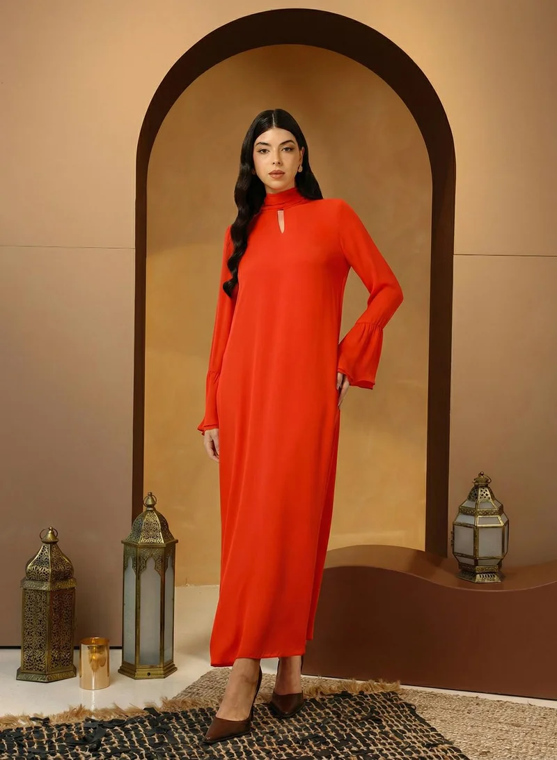 فيرو مودا فستان ماكسي بياقة عالية