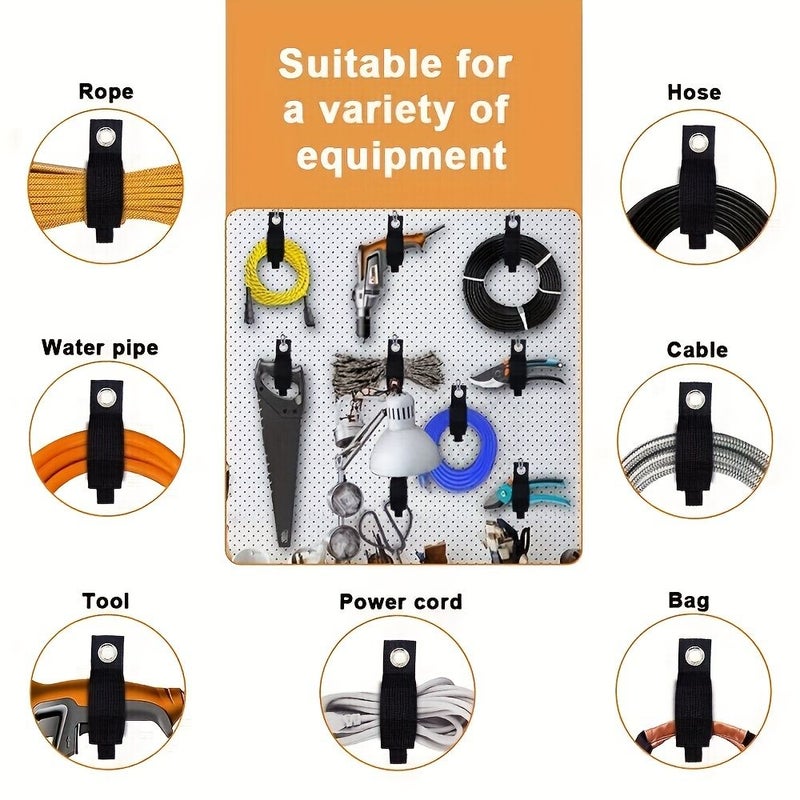 6 Pack Extension Cord Organizer Straps For Garden Hose Garage Wall - Image 5