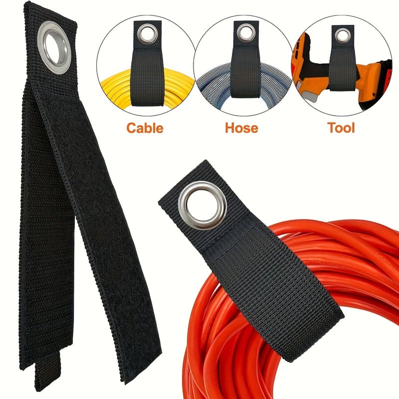6 Pack Extension Cord Organizer Straps For Garden Hose Garage Wall - Image 2