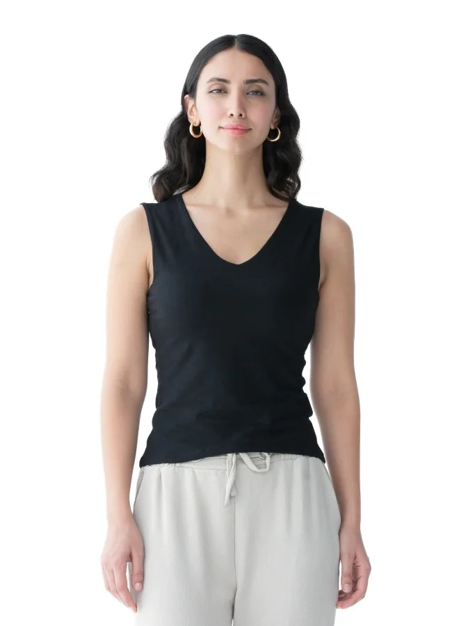 HaILYS Black Sleeveless V-Neck Tank