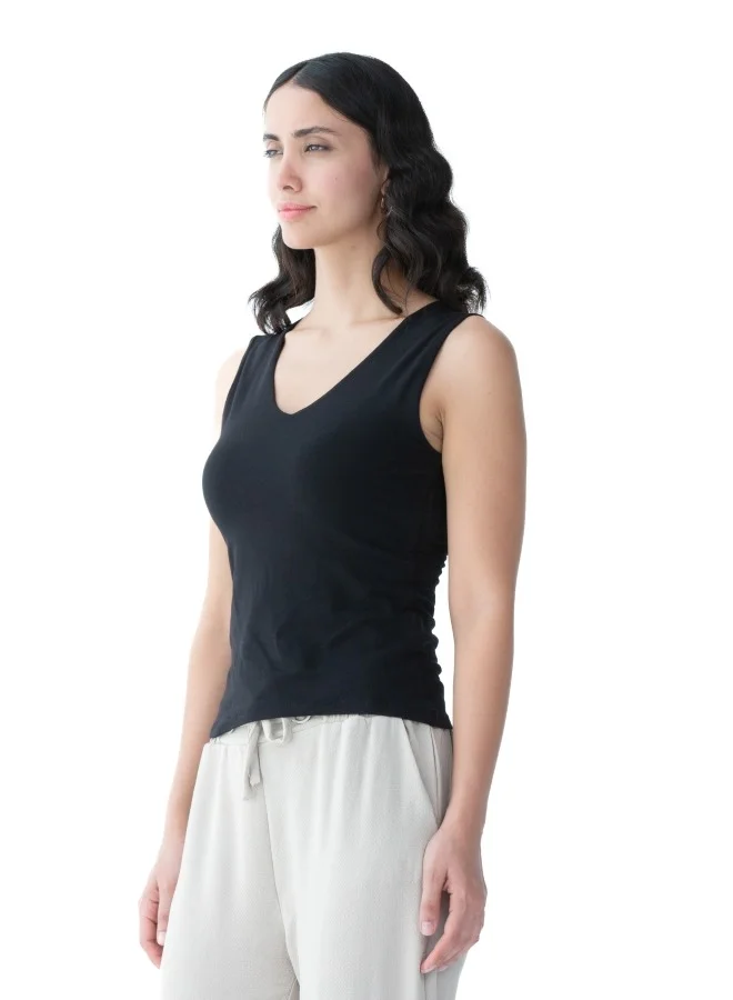 HaILYS Black Sleeveless V-Neck Tank