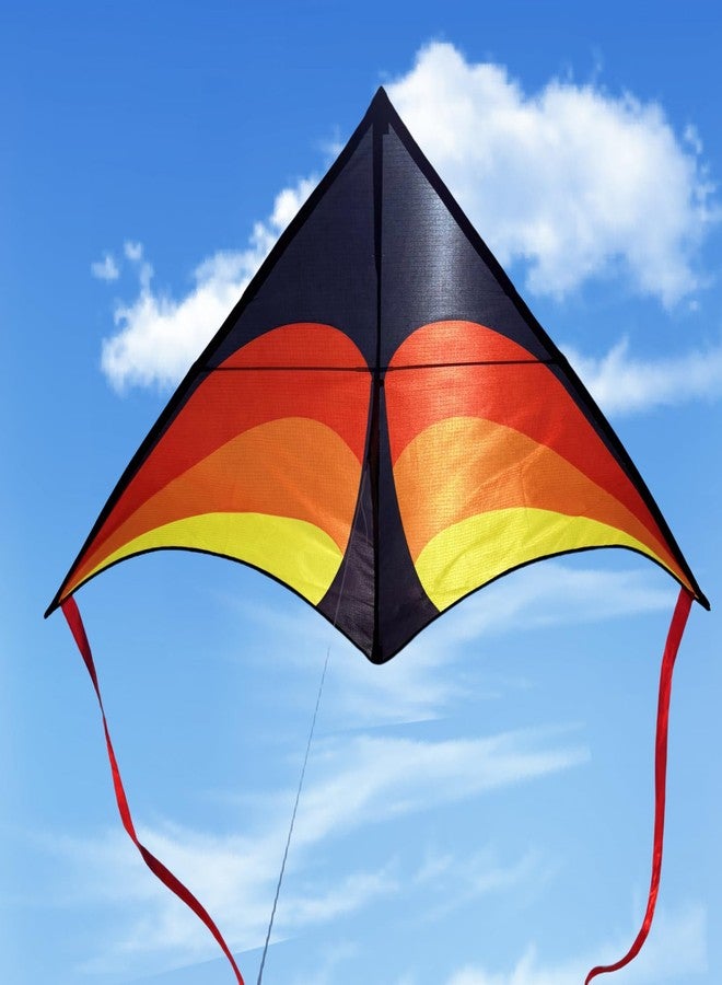 YFAFENGS Delta Kite for Kids & Adults - Easy to Fly Outdoor Kites for Beach & Family Fun, Includes Line & Handle, Perfect for Ages 8-10 (Orange) - Image 4