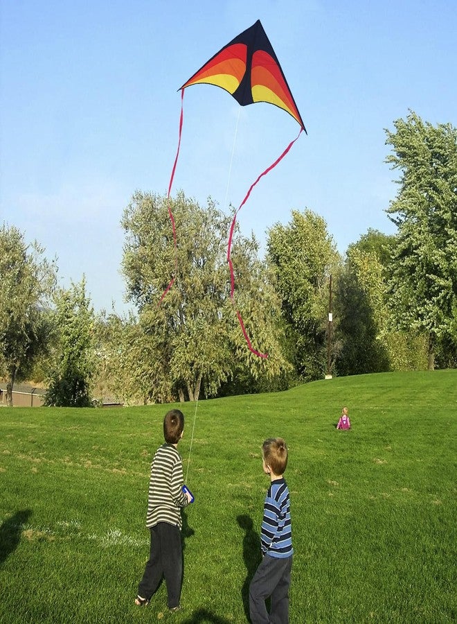YFAFENGS Delta Kite for Kids & Adults - Easy to Fly Outdoor Kites for Beach & Family Fun, Includes Line & Handle, Perfect for Ages 8-10 (Orange) - Image 5
