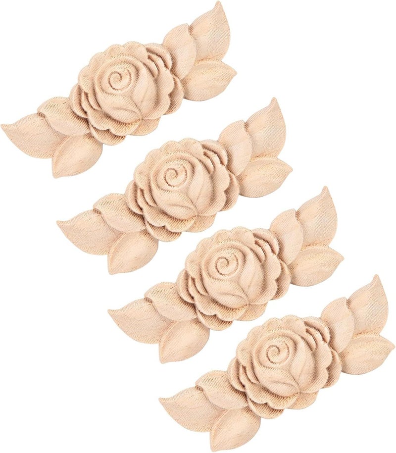 Type D Corner Scabbed Onlay Vintage Style Furniture Decoration Set of 4 Pieces - Image 1