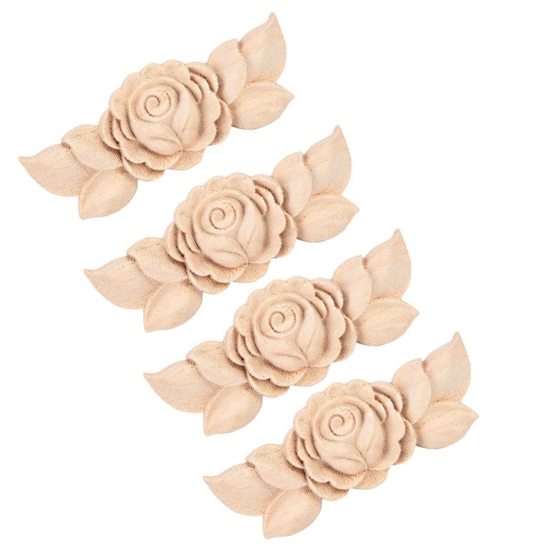 Type D Corner Scabbed Onlay Vintage Style Furniture Decoration Set of 4 Pieces - Image 2