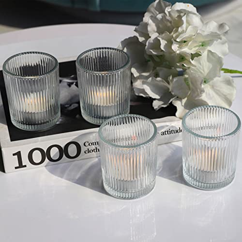 VOHO Clear Votive Candle Holders for Table Centerpiece, Glass Candle Holder Bulk Set of 12, Glass Votive Holder for Home Decor & Holiday Decor(2.1 x 2.6 Inch, Clear) - Image 4