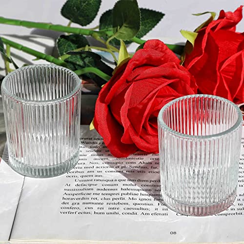 VOHO Clear Votive Candle Holders for Table Centerpiece, Glass Candle Holder Bulk Set of 12, Glass Votive Holder for Home Decor & Holiday Decor(2.1 x 2.6 Inch, Clear) - Image 3