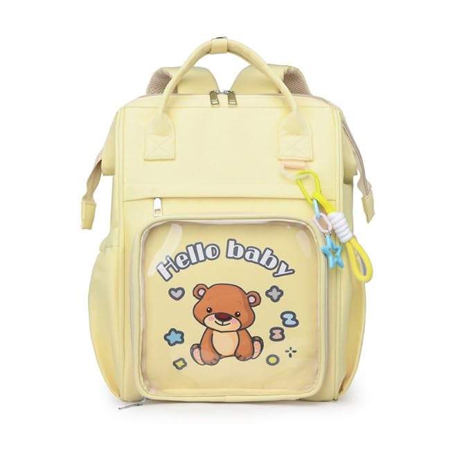 Winnies Diaper Bag For New Born Baby/Maternity Bags For Mother With Multi Compartments, Insulated Bottle Pockets (Yellow) - Image 5