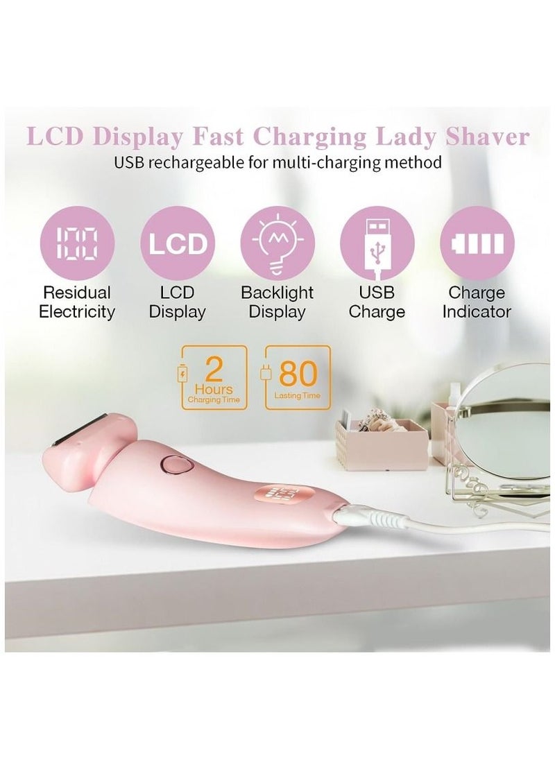 Ru syanl Electric Shaver Razor for Women, 2-in-1 Women's Rechargeable Epilator for Arm Leg Face Cordless Hair Removal Bikini Trimmer with Detachable Head IPX7 Waterproof Wet/Dry Use  - Image 5