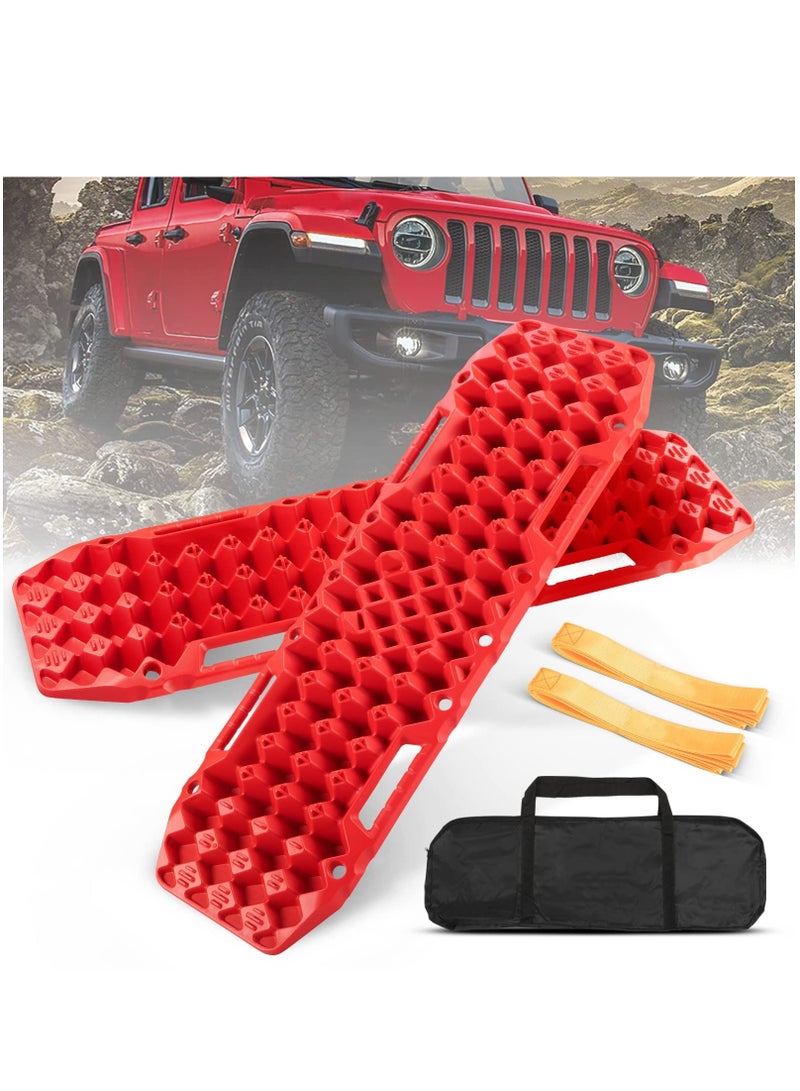 KASTWAVE Off-Road Traction Boards with Jack Base Pair Recovery Tracks 4X4 car Truck Tire Traction Mat with Bag Sand Mud Snow Ladder Ramps - Image 1