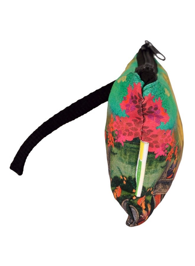 Eco Corner - Indian Art Palace - Pouch - Small - 100% Cotton / Washable / Printed On Both Sides / Zip Closure With Carry Handle / Ideal for Storing Jewellery , Mobile Phones , Coins , Stationery , Toiletries etc., - Image 3
