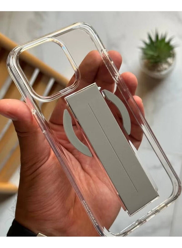 يونيك وان غطاء حماية MagSafe مع قبضة لهاتف ايفون 16 برو ماكس، شفاف كريستالي بحماية من السقوط حتى 13 قدم - Image 3