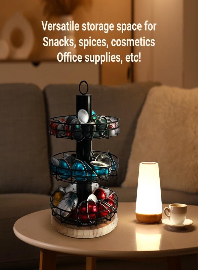 جي جاك كيوب ديزاين حامل كبسولات قهوة دوار ثلاثي الطبقات من J JACKCUBE DESIGN، يتسع لـ 75 كبسولة قهوة أو 90 كبسولة نسبريسو، منظم ركن القهوة للمطبخ والمكتب وسطح الطاولة - MK1407A - Image 5