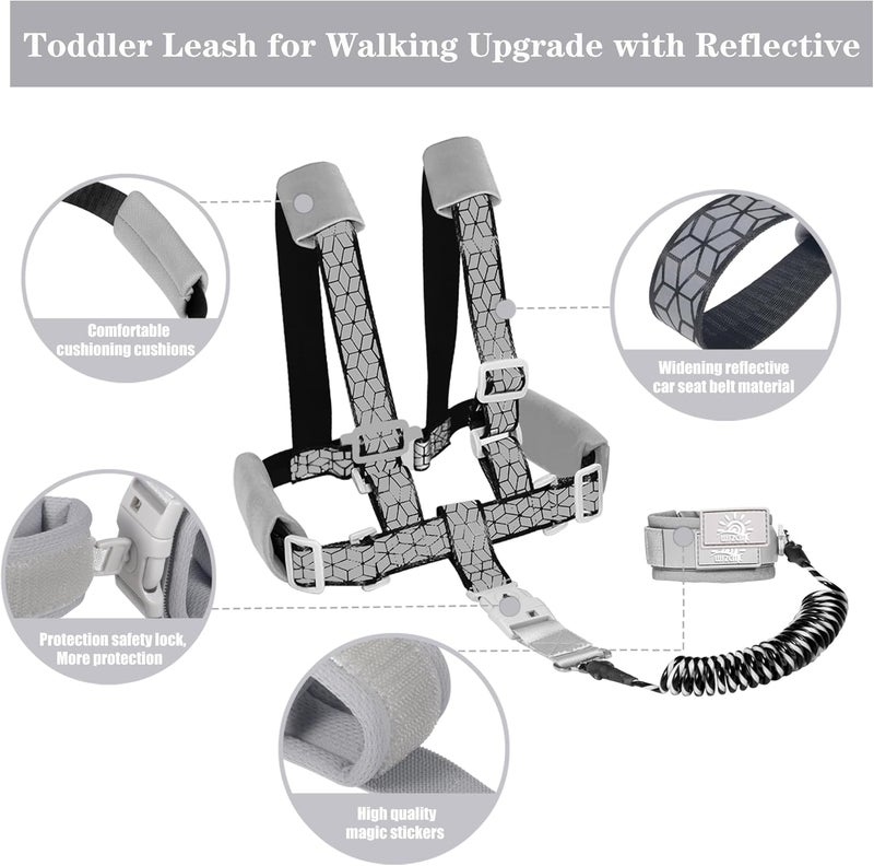 WSZCML Toddler Leash for Walking, Toddler Safety Harnesses Leashes, Safety Harness with Lock for Kids, Anti Lost Wrist Link for Toddlers ，Upgrade with Reflective Tape Liner（6.5ft）for Kids - Image 3
