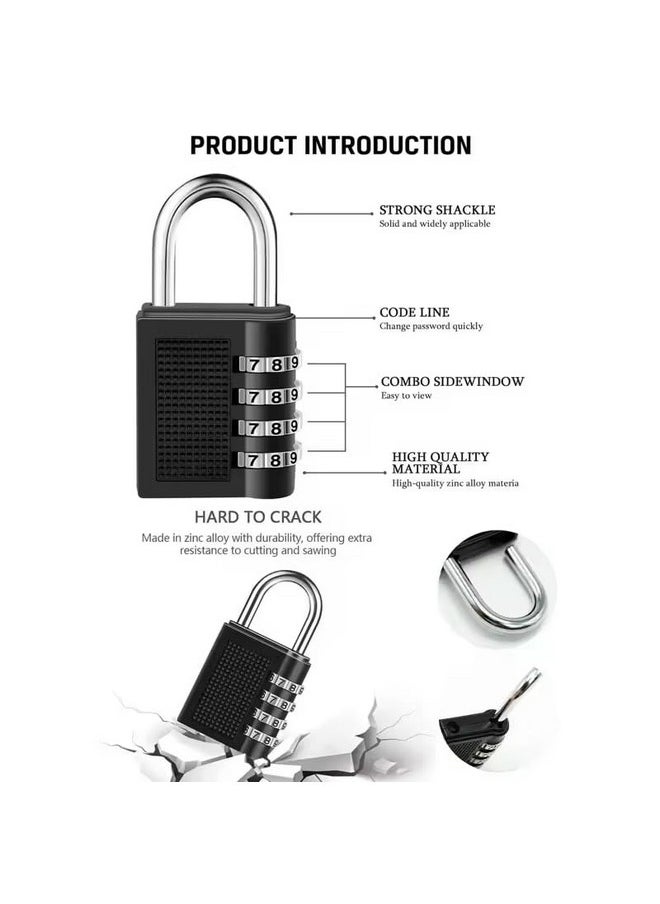 NFI essentials NFI essentials Small 3 Digit Combination Padlock Locks for Home Office Hotel Doors, Travel Suitcases Luggage Briefcase Bag Number Lock Safe Security (LK-4)  - Image 5