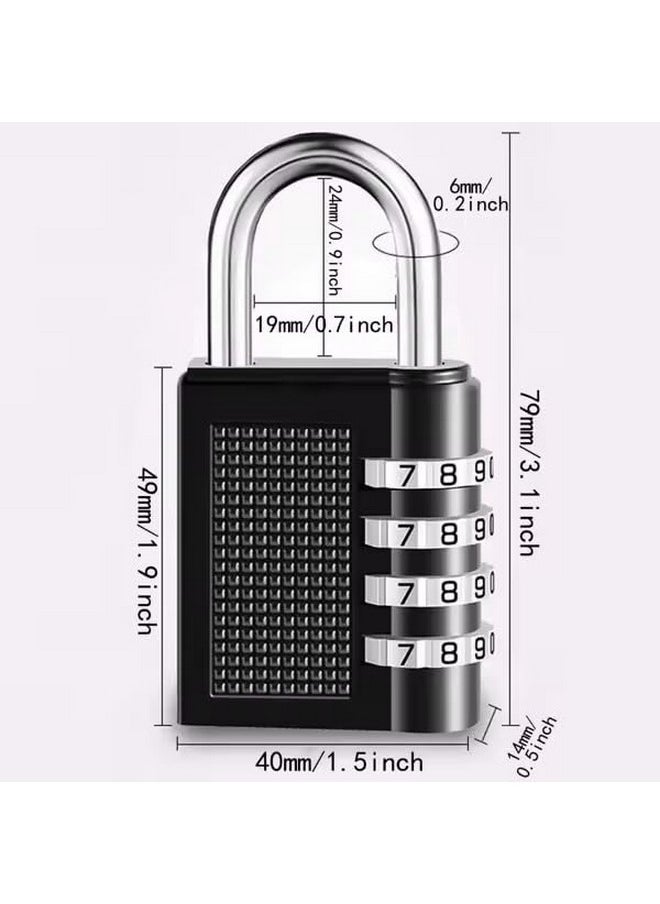 NFI essentials NFI essentials Small 3 Digit Combination Padlock Locks for Home Office Hotel Doors, Travel Suitcases Luggage Briefcase Bag Number Lock Safe Security (LK-4)  - Image 4