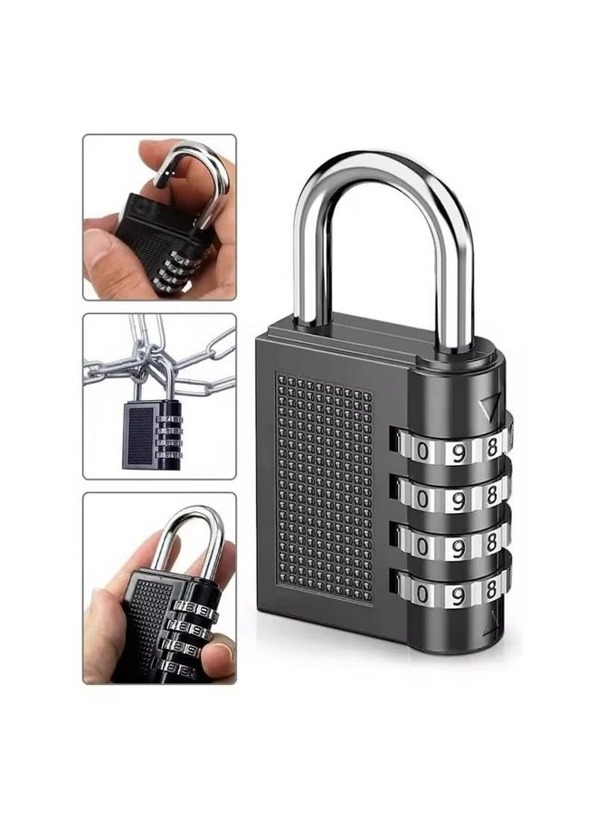 NFI essentials NFI essentials Small 3 Digit Combination Padlock Locks for Home Office Hotel Doors, Travel Suitcases Luggage Briefcase Bag Number Lock Safe Security (LK-4)  - Image 2