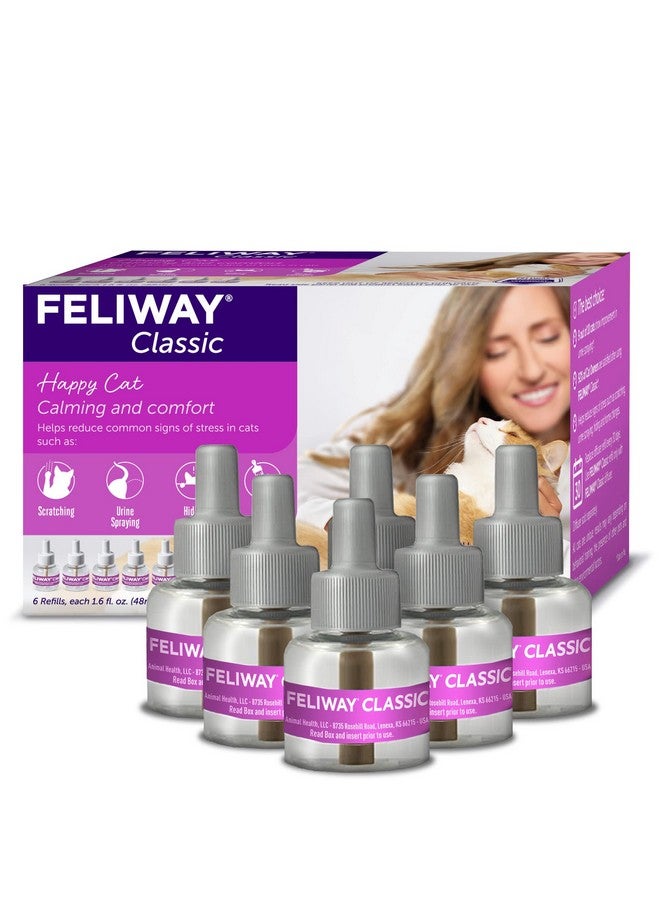 فيليواي فيرومون FELIWAY الكلاسيكي لتهدئة القطط، عبوة قابلة لإعادة التعبئة لمدة 30 يومًا - عبوة من 6 قطع - Image 1