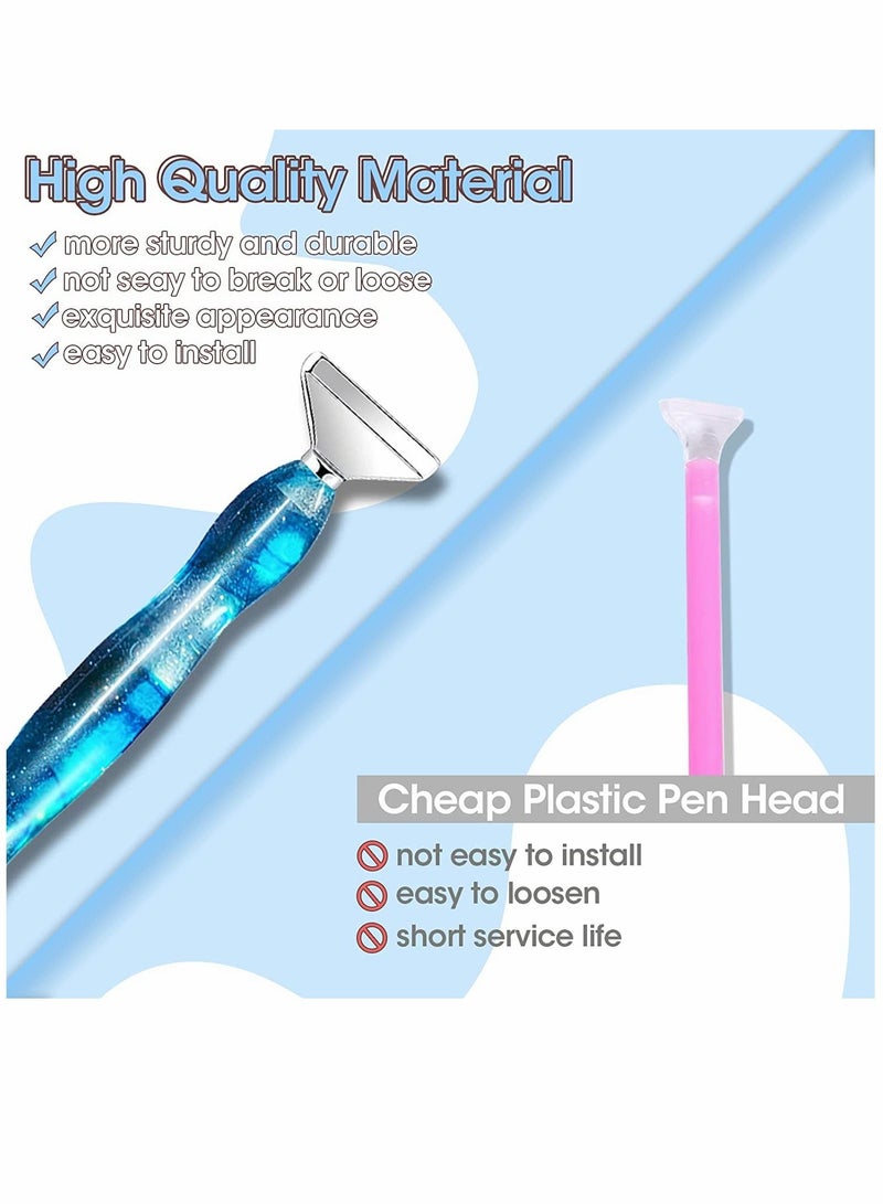 SYOSI Point Drill Pen, Nail Tool Pen, Diamond Painting Tool, Spiral Diamond Painting Pen, Diamond Painting Pen, for DIY Diamond Painting Craft, 14 Pcs (Blue) - Image 3