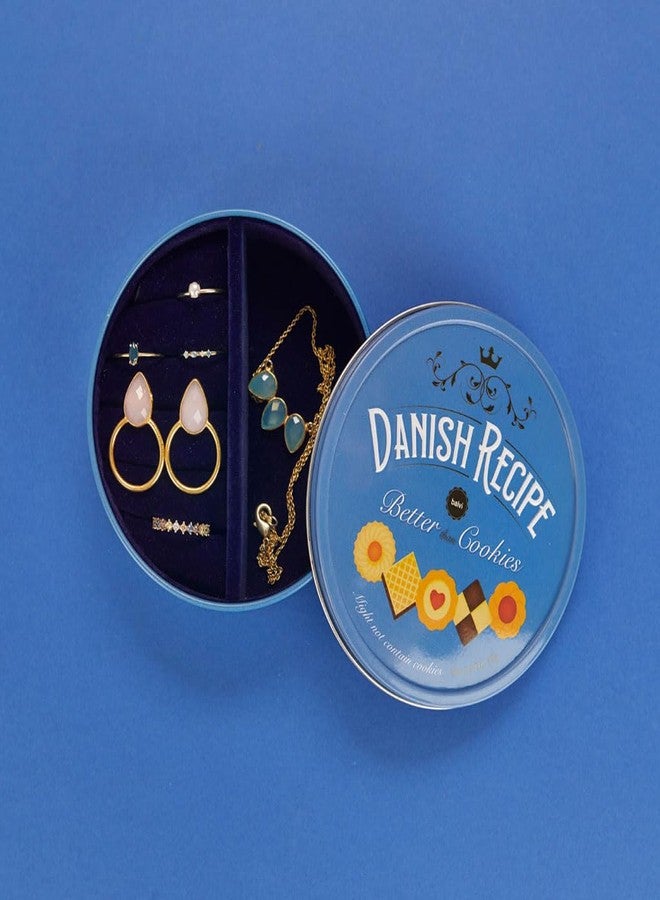 Balvi Danish Coockies Jewellery Box Colour Blue Simulates a Box of Biscuits Tin/Velvet - Image 4