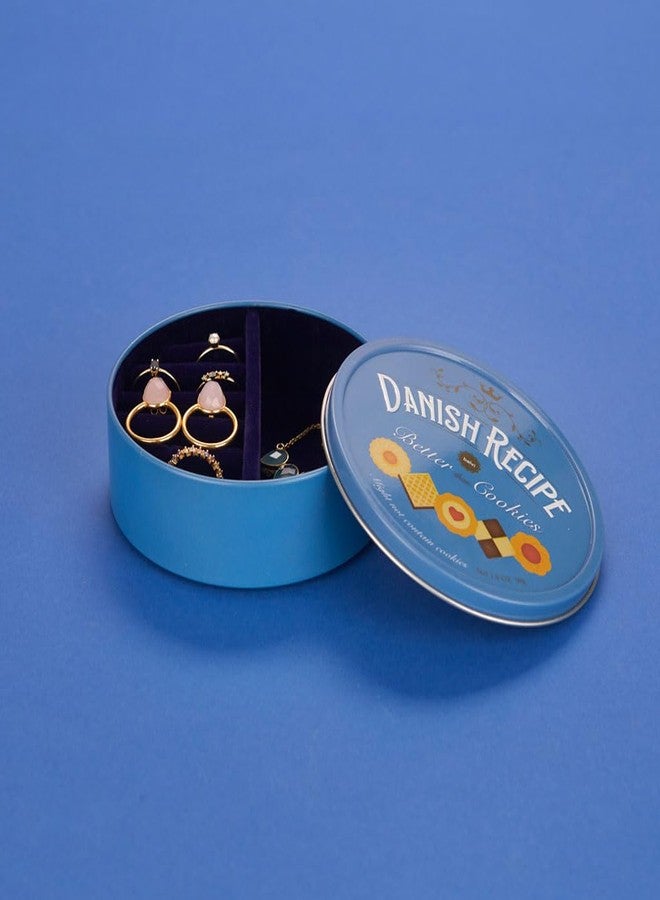 Balvi Danish Coockies Jewellery Box Colour Blue Simulates a Box of Biscuits Tin/Velvet - Image 3