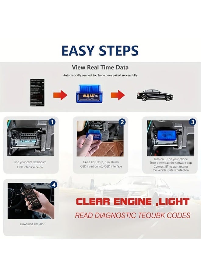 Generic - Car Diagnostic Scan Repair Tool Wireless BT ELM 327 Obd2 Code Readers Scan Tools for IOS And Android Devices - Image 1