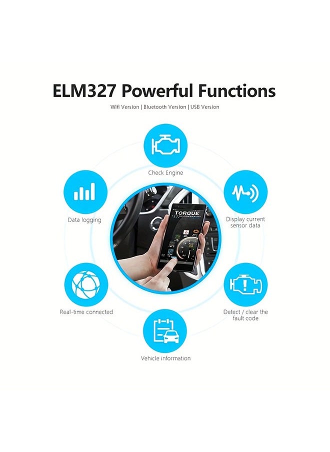 Generic - Car Diagnostic Scan Repair Tool Wireless BT ELM 327 Obd2 Code Readers Scan Tools for IOS And Android Devices - Image 1