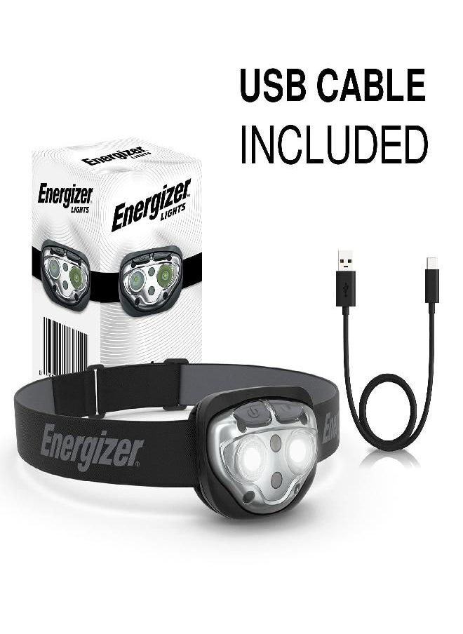 Energizer Energizer Rechargeable LED Headlamp, IPX4 Water Resistant, High-Powered Bright LED, Multiple Light Modes, Best Headlight for Camping, Running, Outdoors, Emergency Light, USB Included, Black  - Image 2