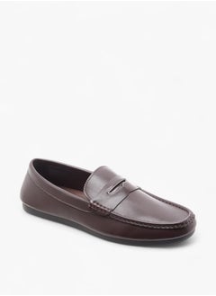 DUCHINI Men's Solid Slip-On Moccasins with Cutout Detail  - Image 2