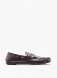 DUCHINI Men's Solid Slip-On Moccasins with Cutout Detail  - Image 3