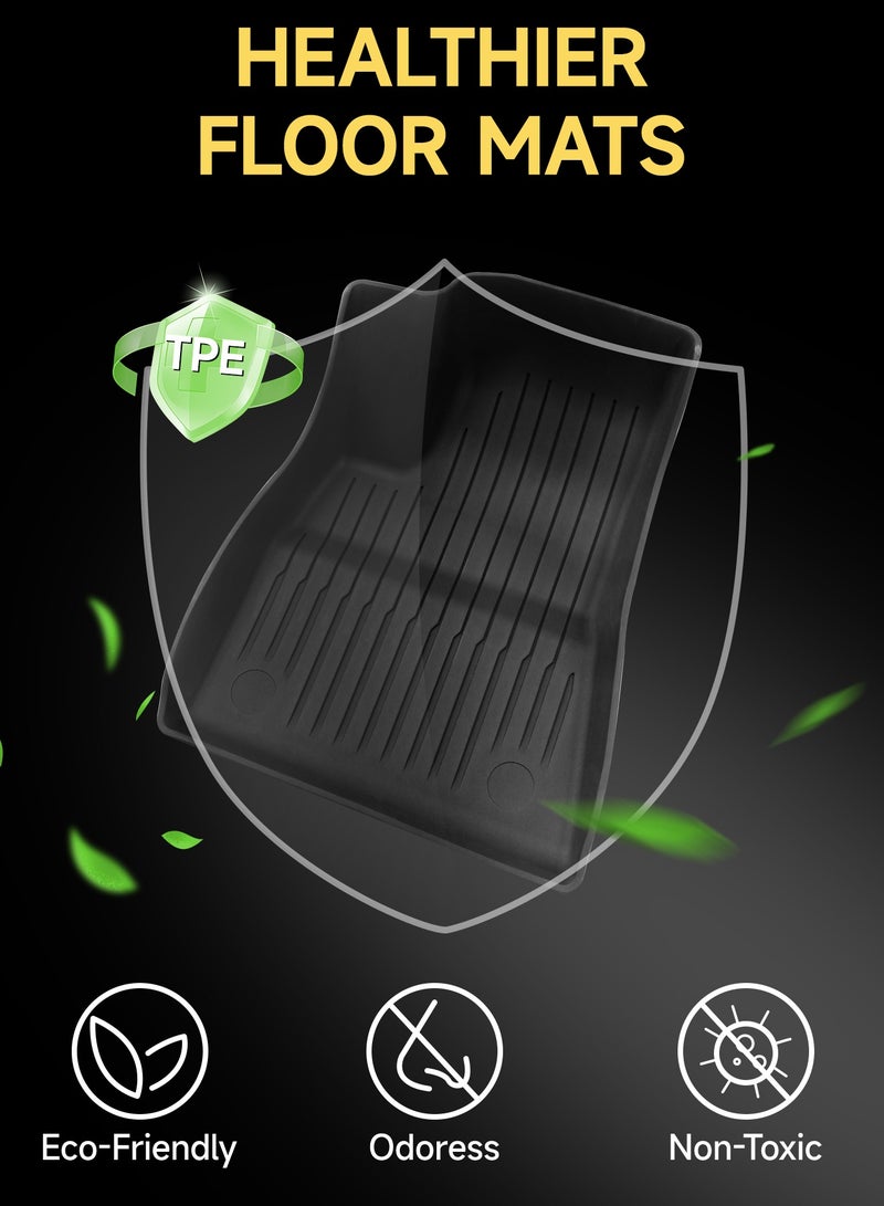 CHIYLE Full Set Floor Mats for 2024-2025 Tesla Model 3 Highland All Weather Floor Mats 2025, TPE Waterproof Non-Slip Frunk Trunk Mats Rear Cargo Liner Interior,Tesla Model 3 Accessories 2025(6 PCS) - Image 4