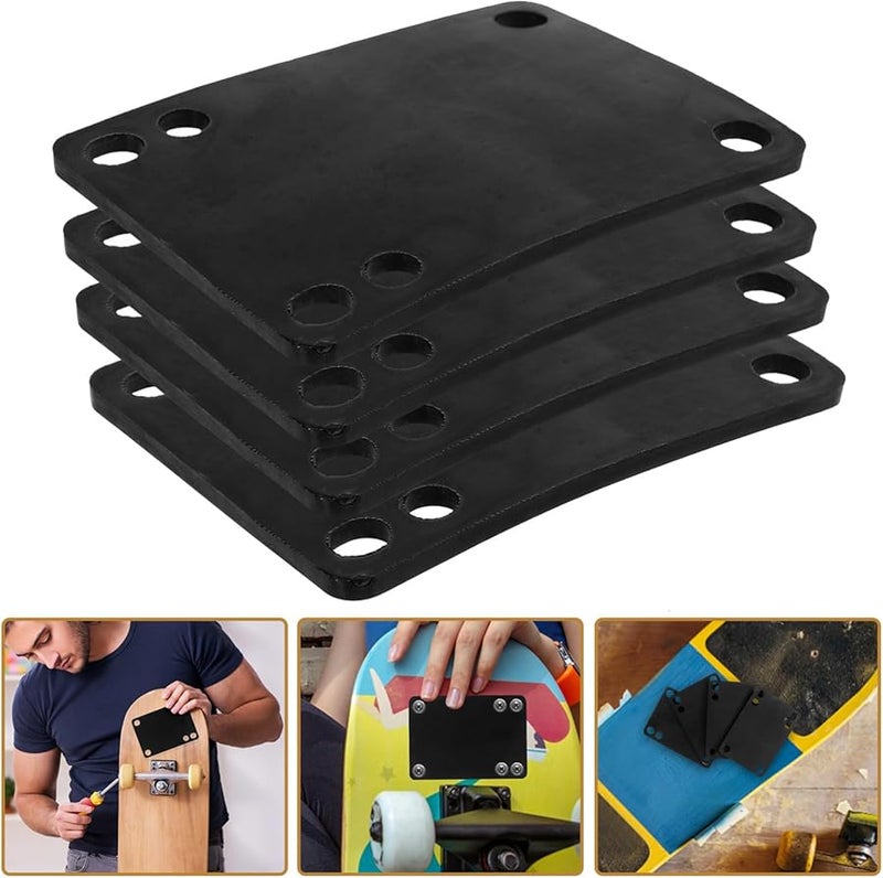 Mikikit 4Pcs Shockproof Skateboard Riser Pads Damping Cushion Wear Resistant Easy Install - Image 5