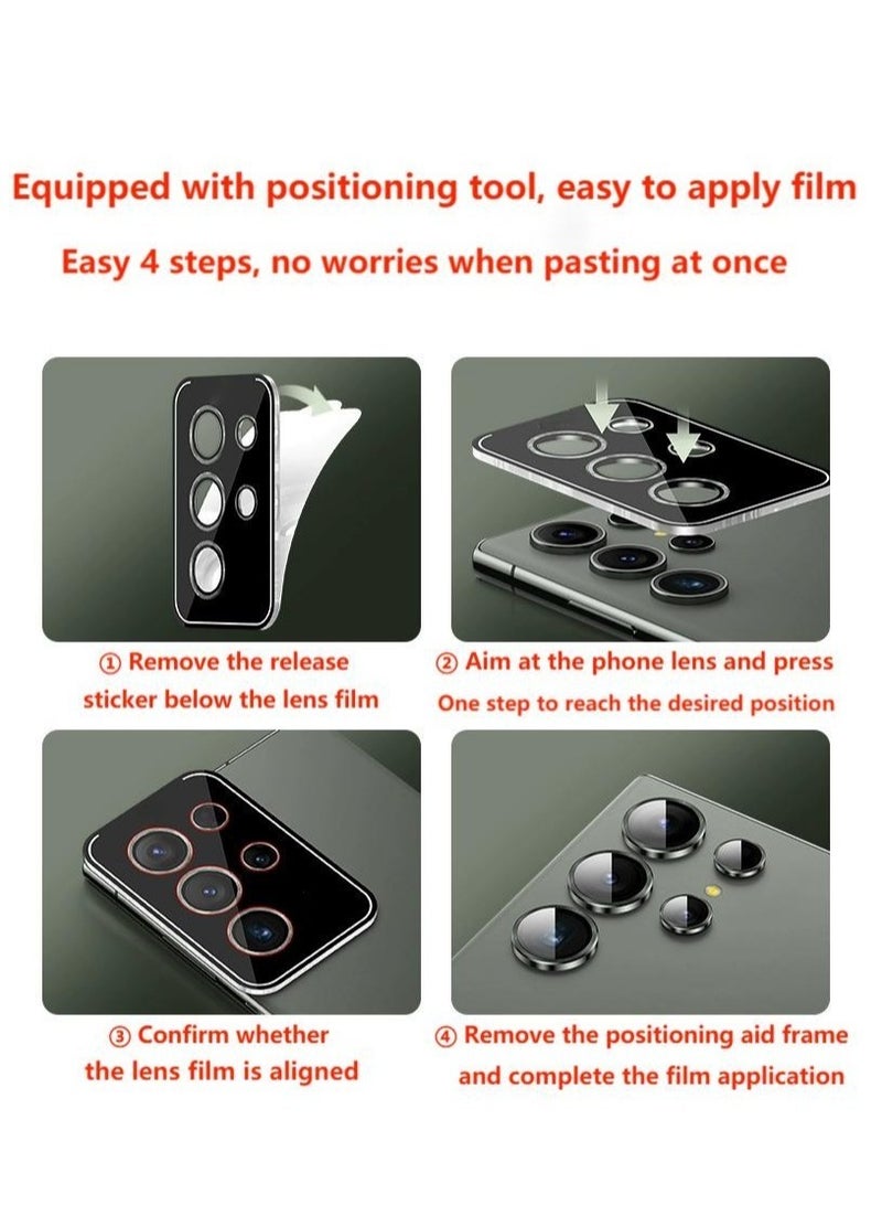 Camera Lens Glass Protector With Ring For Samsung Galaxy S25 Ultra - Black - Image 4