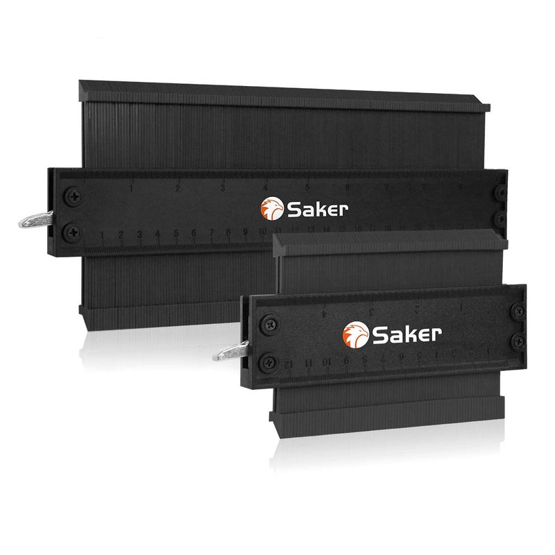 Saker Contour Duplication Gauge-Adjustable Lock -Precisely Copy Irregular Shape -Irregular Welding Woodworking Tracing - Must Have Tool for DIY Handyman, Construction(10 Inch+5 Inch) (Black) - Image 1