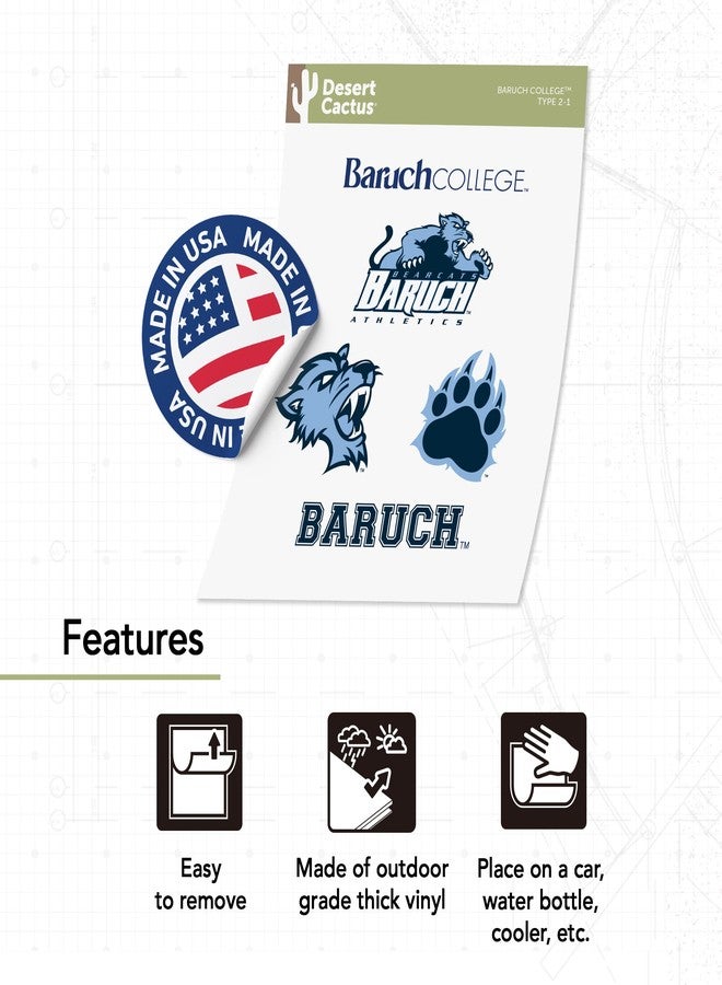 Desert Cactus Baruch College Sticker Bearcats Vinyl Decals Laptop Water Bottle Car Scrapbook Sheet T2 (Type 2) - Image 4