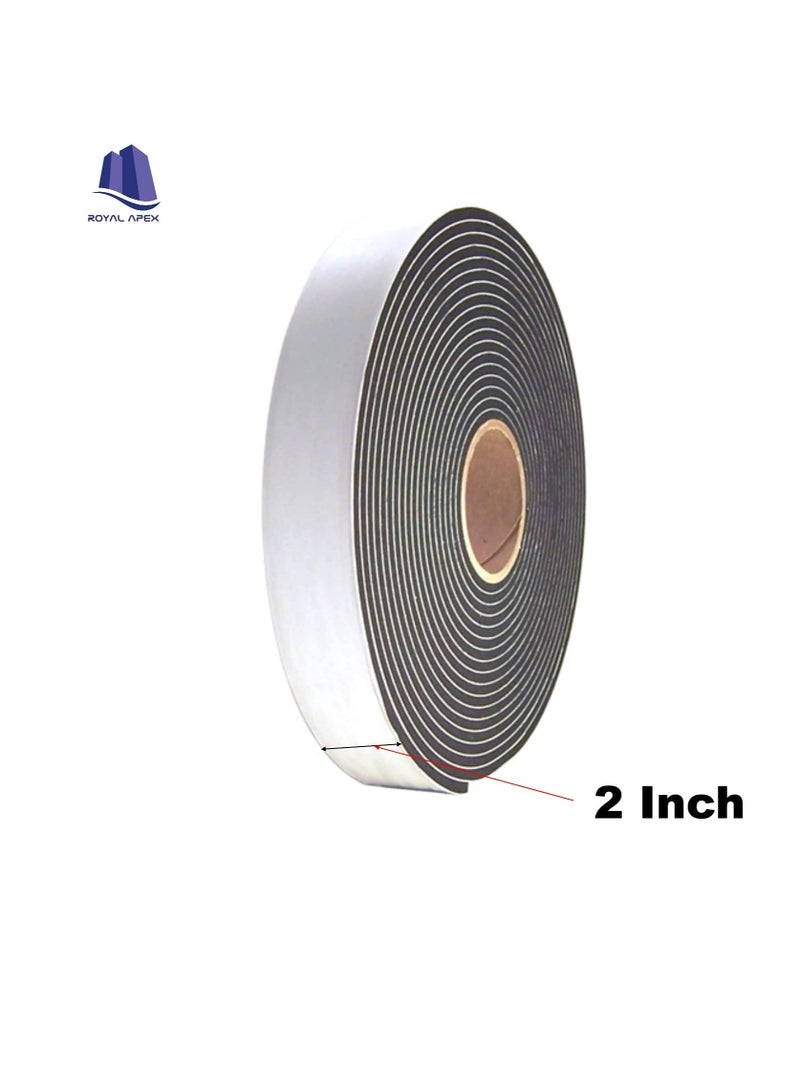 Generic Single Sided Foam Tape Multi-Surface Black Adhesive Weatherstrip Foam Tape Seal Insulation Tape Window Insulation Weather Stripping for Doors, Dust proof, Soundproof 7.5 Mtr(2 Inch)  - Image 2