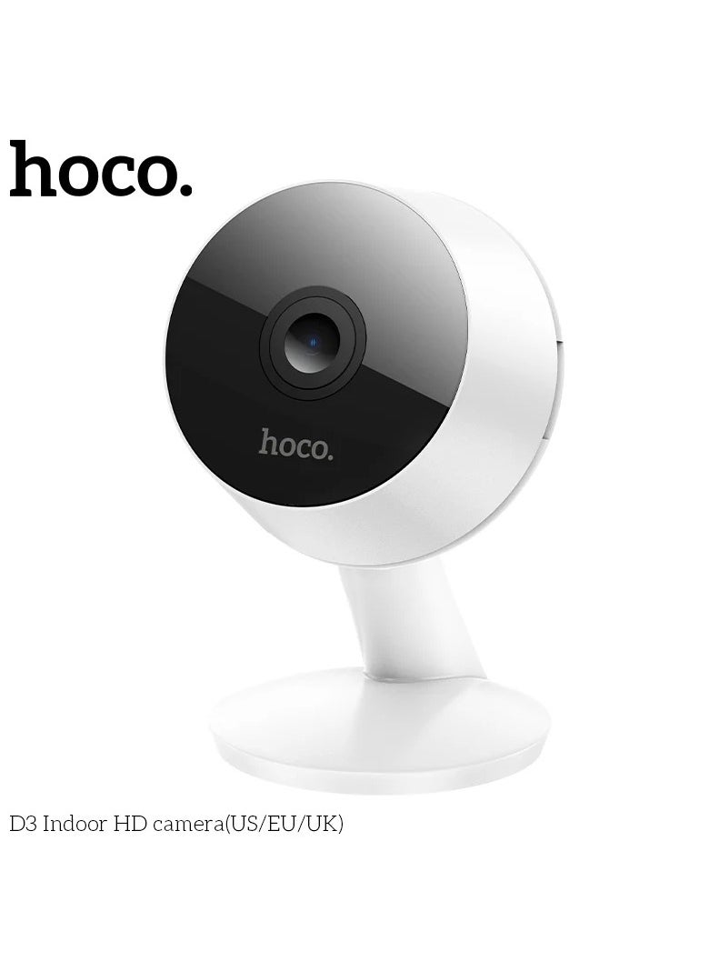 Hoco - Camera Hoco D3 Indoor HD Compact  with Noise Reduction Technology for Clear Sound Automatic Day and Night Mode Switching with Unnatural Motion Alerts (White) - Image 1