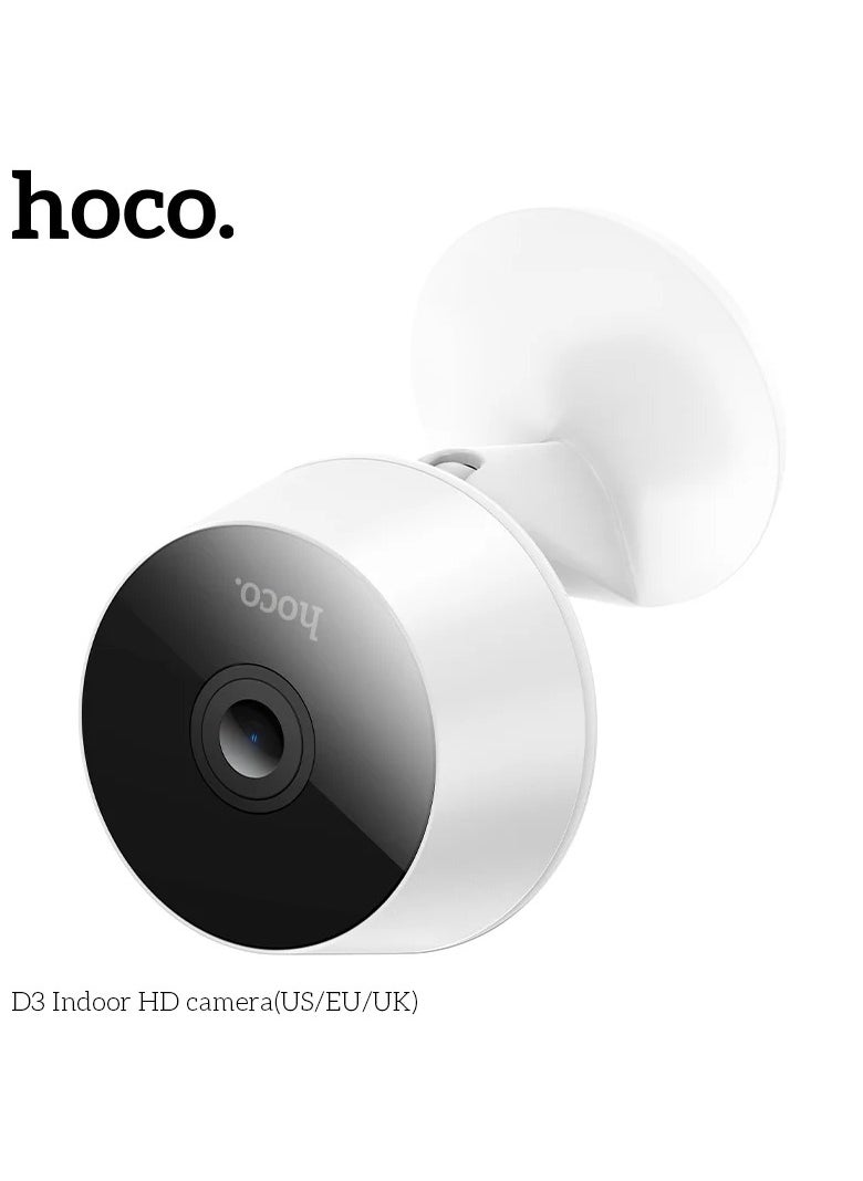 Hoco - Camera Hoco D3 Indoor HD Compact  with Noise Reduction Technology for Clear Sound Automatic Day and Night Mode Switching with Unnatural Motion Alerts (White) - Image 1