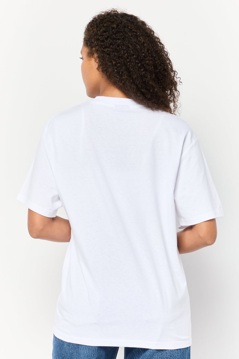 Marilyn Monroe Women Oversized Fit Crew Neck Short Sleeves Graphic Print T-Shirt, White - Image 2