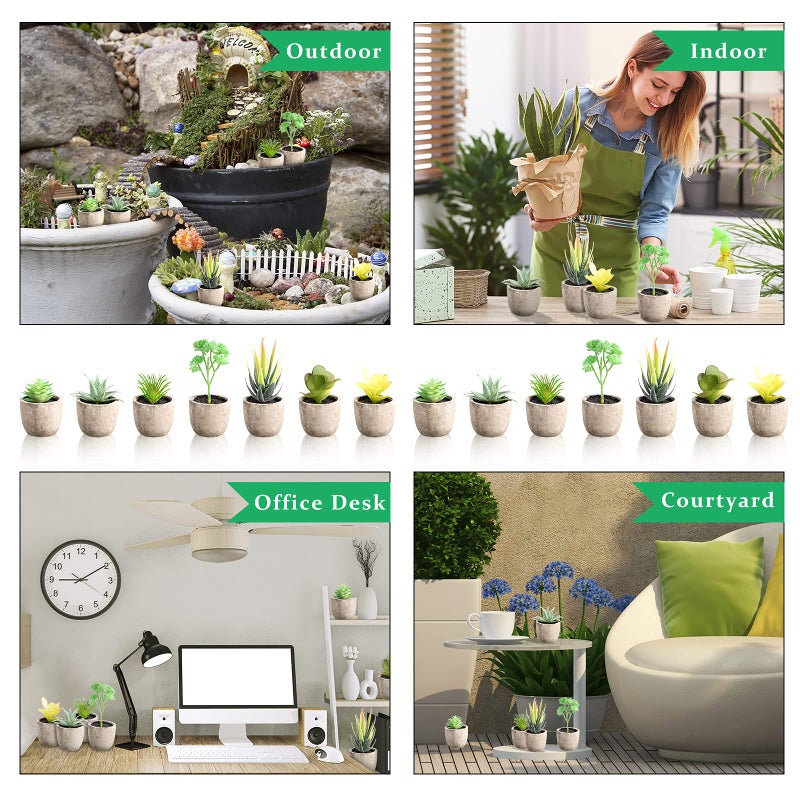 Jutom 32 Pieces Mini Artificial Succulents Unpotted Realistic Artificial Fake Plants Colorful Faux Succulents Small Cactus Plants for Garden Flower Kitchen Home Decor - Image 5